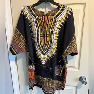 Colorful printed swim cover up Tunic one size